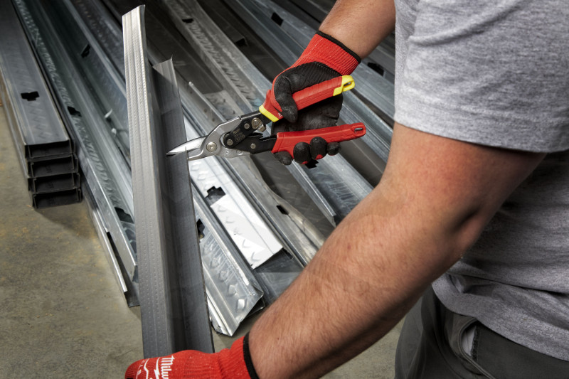 Lemezvágó olló, szinkódolt SÁRGA egyenes 260 mm - 0.6-1.0 mm - Milwauk