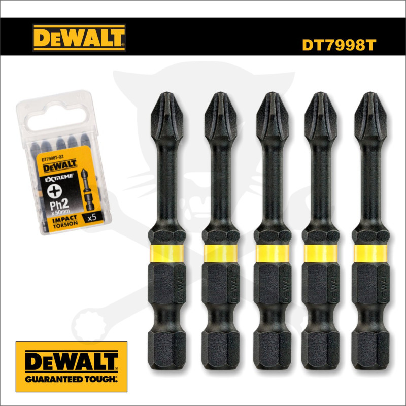 Bithegy, gépi, torziós PH2 x 50 mm - 5 részes - DeWalt Extreme