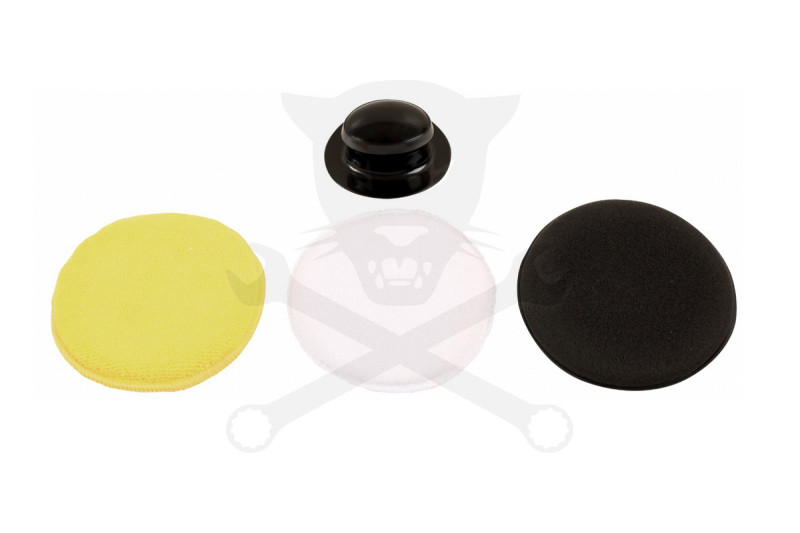 Polírozó készlet kézi 3 db 125 mm-es polírfej +1 db tépőzáras marokfogó