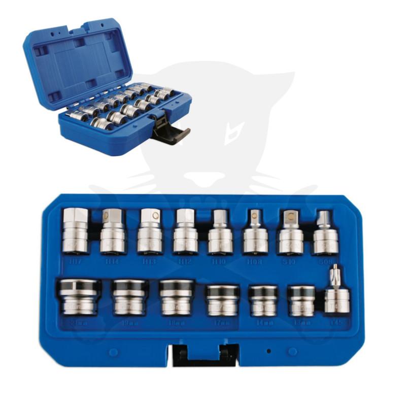 Olajleeresztő kulcs készlet - mágneses dugófejekkel 15 db-os