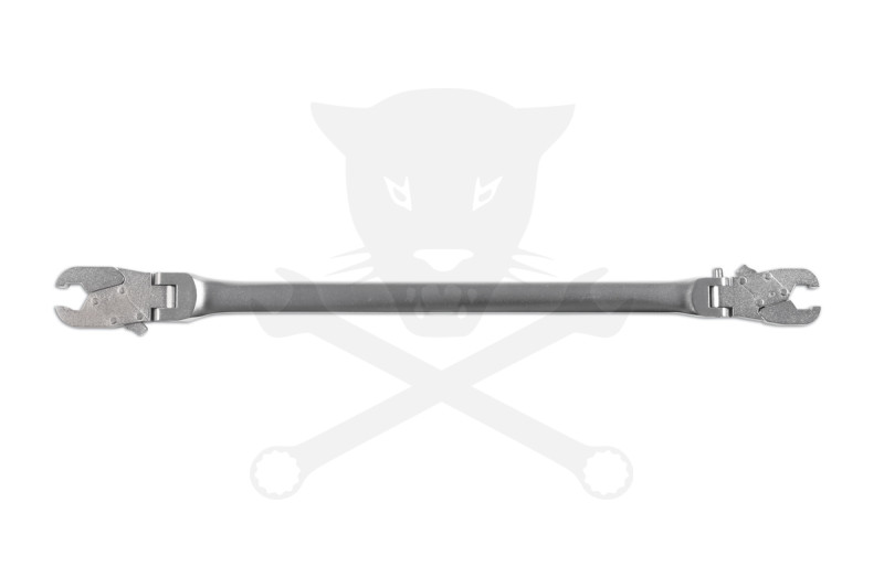 Fékcsőkulcs racsnis, kétoldali csuklós, extra hosszú  8 x 9 mm -Laser