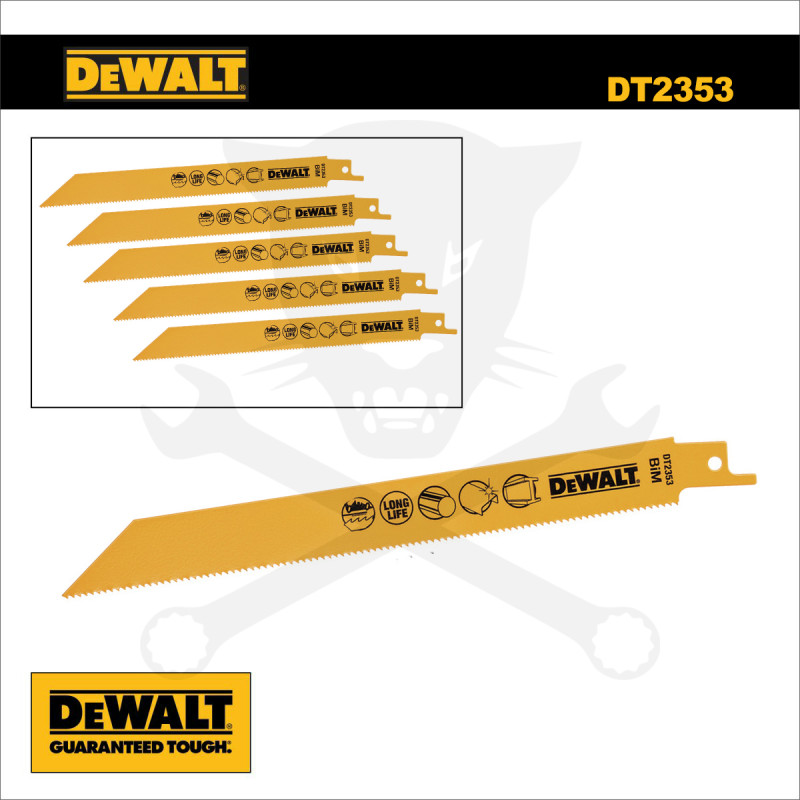Fűrészlap kardfűrészhez, fémre 203 mm 1.8 T - 5db - DeWalt