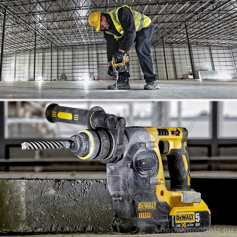 Fúró-vésőkalapács akkus 18V  2.1J 2db 5.0Ah - kefementes -  DeWalt