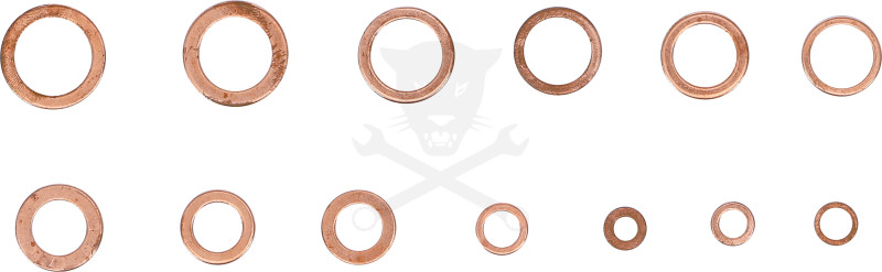 Tömítőgyűrű készlet réz  75 db-os rézalátét metrikus készlet
