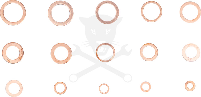 Tömítőgyűrű készlet réz  75 db-os rézalátét COLOS készlet