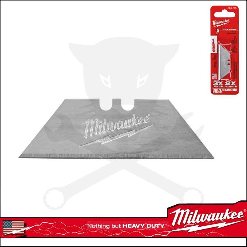 Vágókés, összecsukható késhez 5 db penge -trapéz- Milwaukee