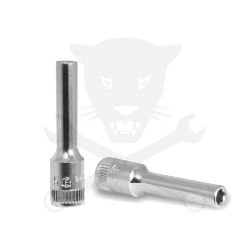 Dugókulcs - crowafej 1/4" 6 lap hosszú  5,0 mm Genius