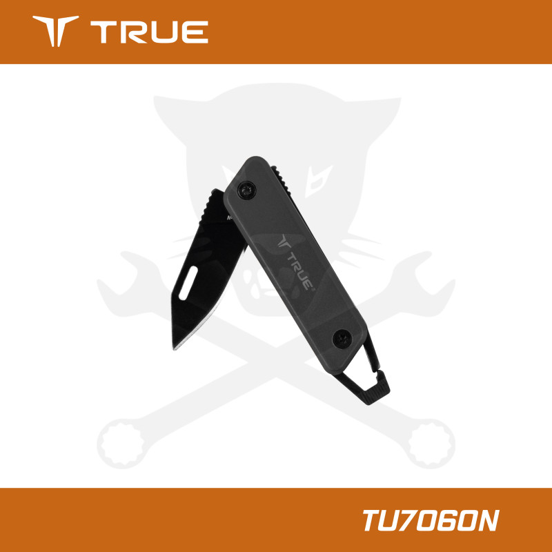Vágókés, összecsukható Modern Keychain Knife - Fekete - True
