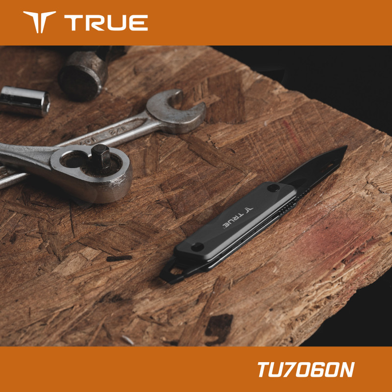 Vágókés, összecsukható Modern Keychain Knife - Fekete - True