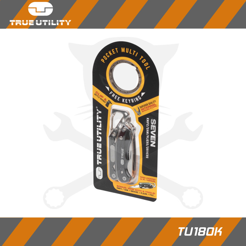 Multifunkciós szerszám, SEVEN  9in1 - Fekete-Ezüst - True