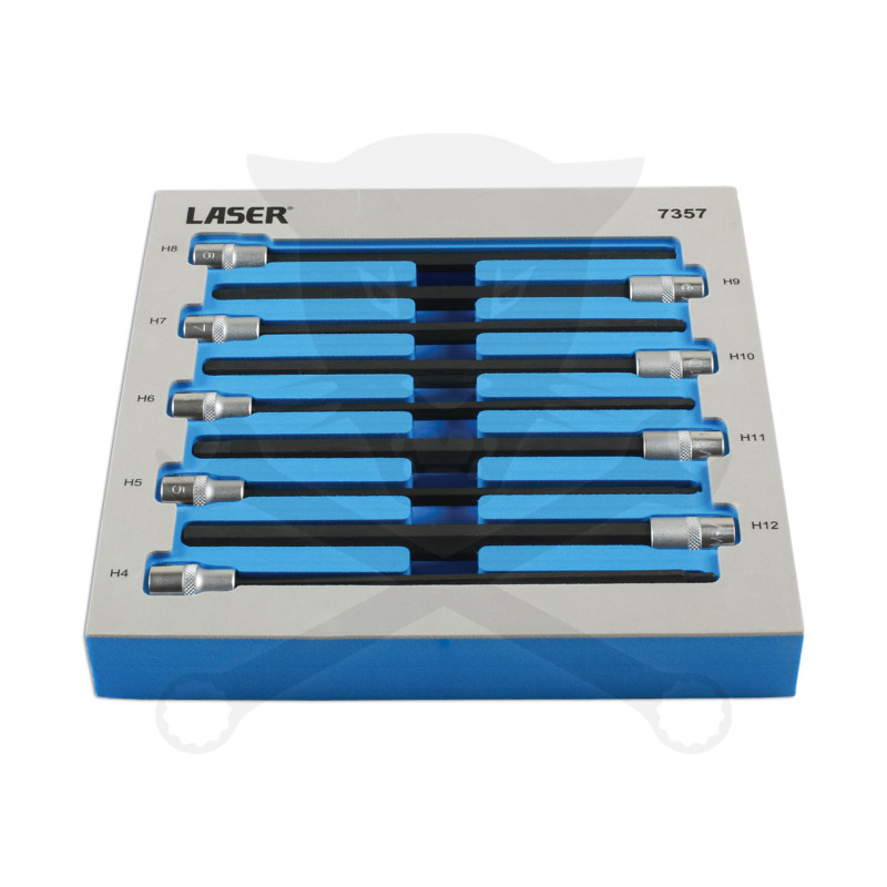 Rátűzőkulcs 9 db-os készlet 3/8" Imbusz 4-12 mm  extra hosszú 200 mm