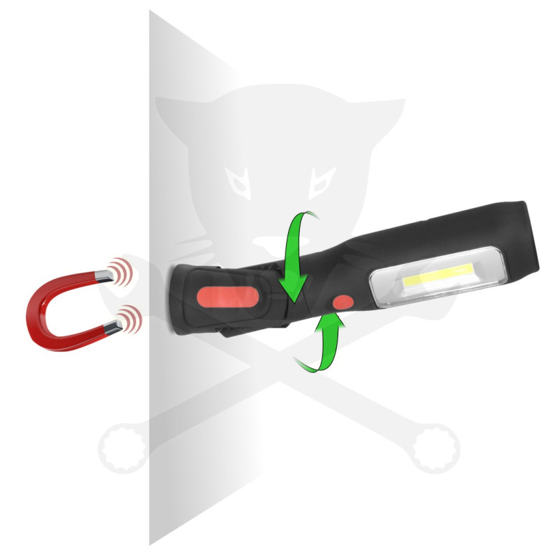 Szerelőlámpa LED 01 COB ledes + 1 LED elülső, profi