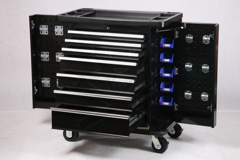Szerszámos kocsi  7 fiókos + 2 oldalt nyitható - tálcához alkalmas