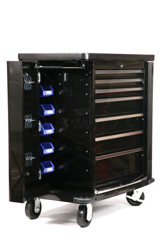 Szerszámos kocsi  7 fiókos + 2 oldalt nyitható - tálcához alkalmas