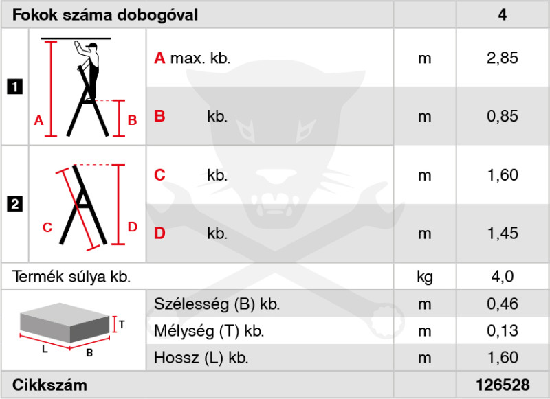 Létra ALU lépcsőfokos álló 1x 4 fokos - Krause Monto SECURY