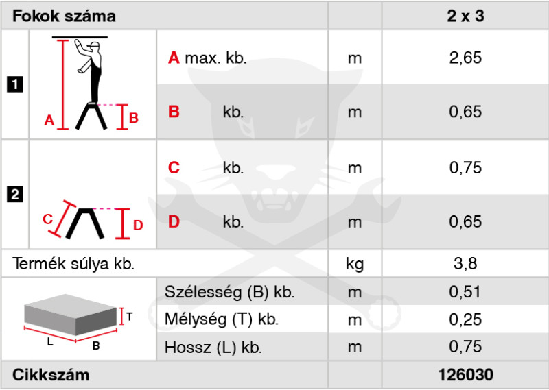 Fellépő ALU lépcsőfokos két oldalon járható 2x3 fok -Krause Monto TREPPO