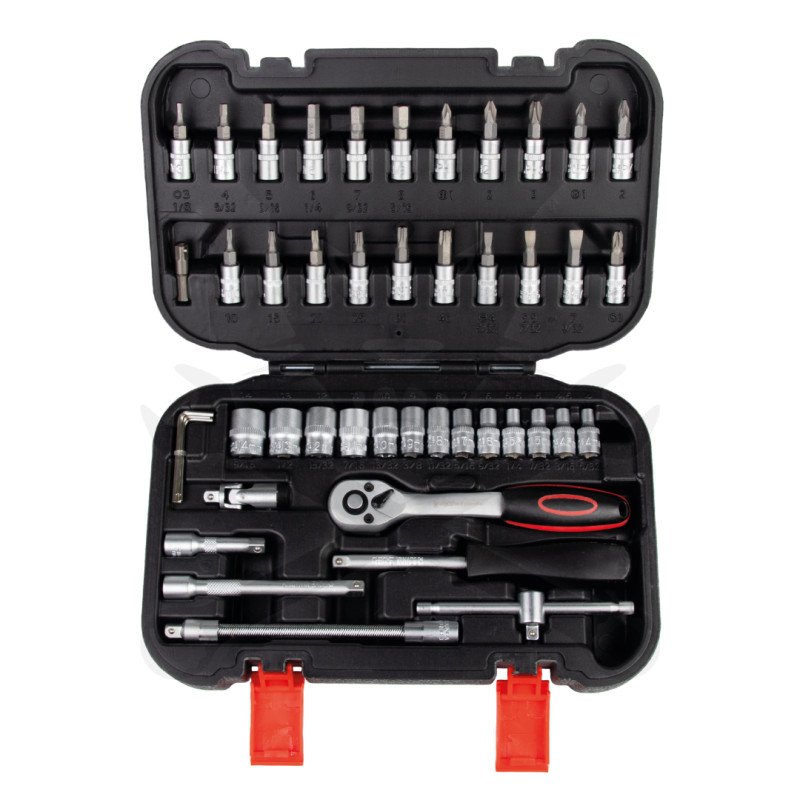 Dugókulcs készlet 1/4" 6 lap 4-14 mm 46 db-os - Super Lock - Kraftmann