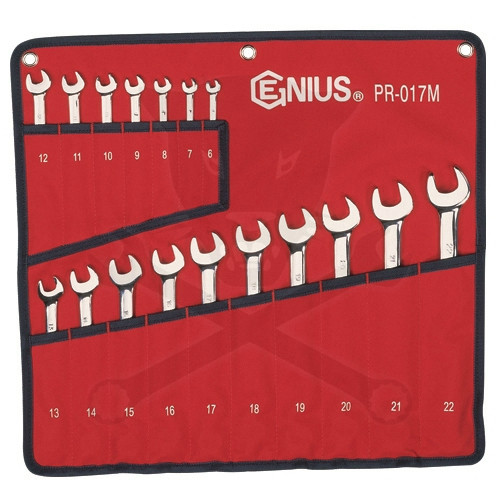 Csillag-villáskulcs készlet 17 db polírozott-tükrös-fényes kivitel Genius