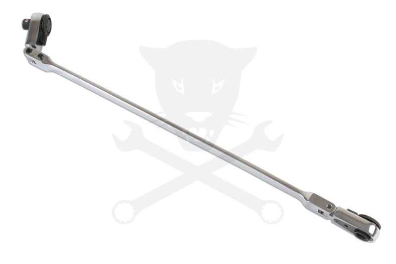 Racsnis hajtószár extra hosszú flexibilis fejjel 1/4" bit+1/4" dugófej