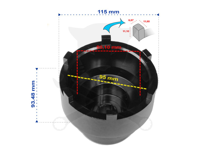 Körmös dugókulcs teherautós spec. Mercedes 10/13 T 95-115 mm