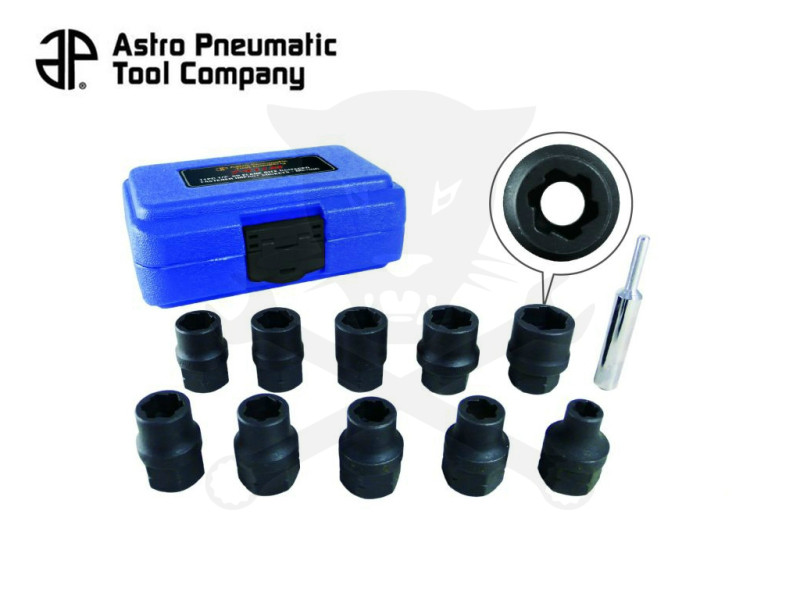 Légkulcsfej készlet 1/2" 11 db  8-19 mm sérült csavarokhoz metrikus - Astro