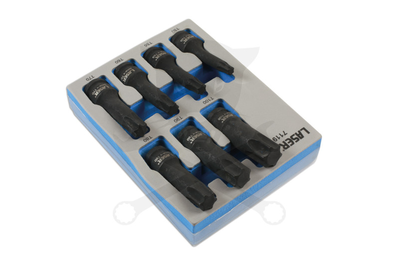 Gépi dugókulcs készlet Torx T50-T55-T60-T70-T80-T90-T100 x 78 mm 1/2"