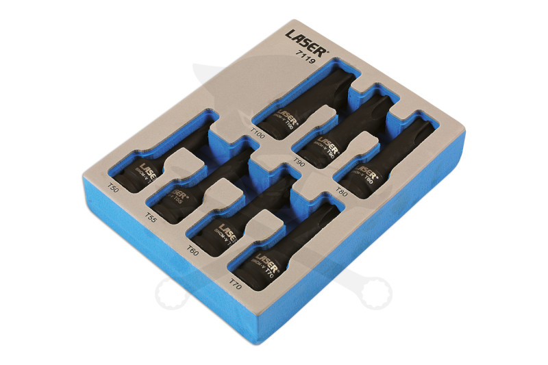 Gépi dugókulcs készlet Torx T50-T55-T60-T70-T80-T90-T100 x 78 mm 1/2"