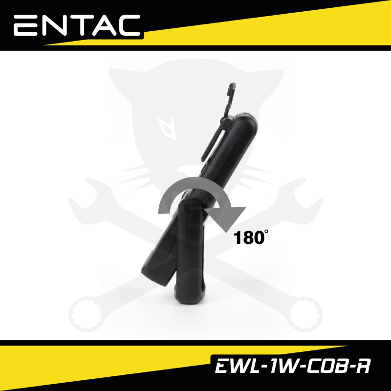 Szerelőlámpa (zseb) LED 3W XPE + 1W COB mágneses,USB, akkus - Entac (EWL-1W-COB)