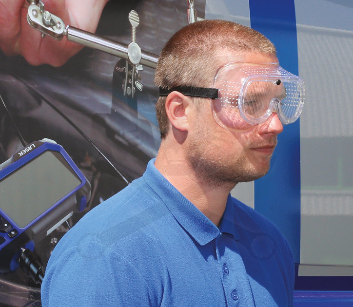 Védőszemüveg - víztiszta, teljesen zárt, gumi pánttal EN 166 - Laser