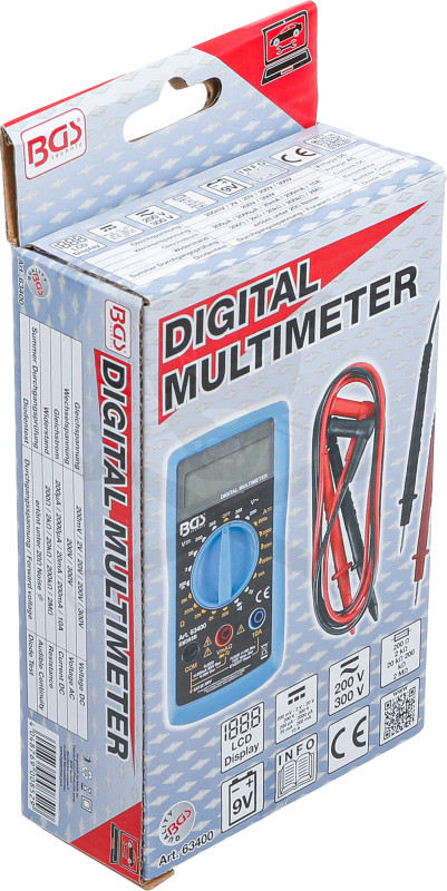 Multiméter, digitális 250V AC-DC , 200µA-10A DC árammérés -  BGS
