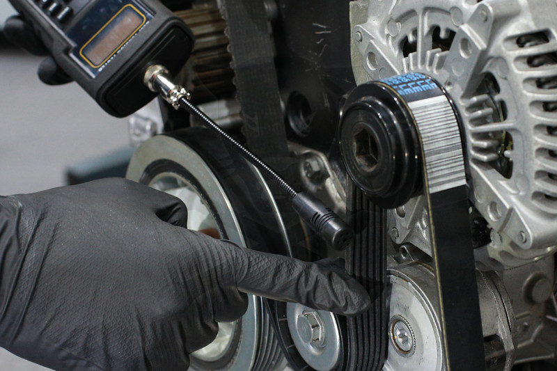 Ékszíjszerelő hangfrekvenciás szíjfeszesség teszter10-600 Hz - Laser