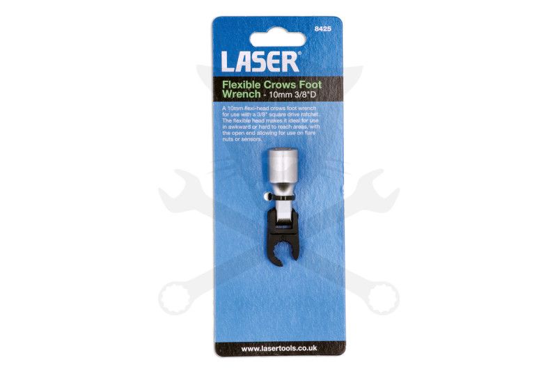Villáskulcs adapter csuklós 10 mm-es Crowfoot nyitott 12 lapú 3/8"