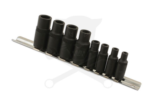 Adapter készlet menetfúrókhoz 8 db-os 4 lapú M1.5-M14 -mágneses- Laser