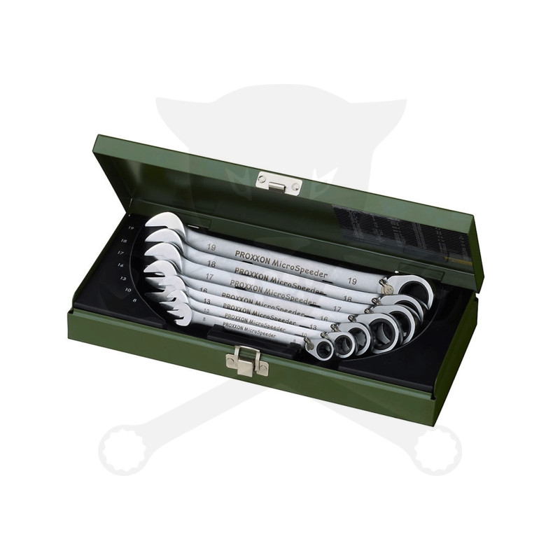 Csillag-villás racsnis készlet  7r. 8-19 mm MicroSpeeder irányv. Proxxon