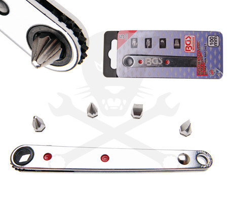 Bit tartó, racsnis extra vékony