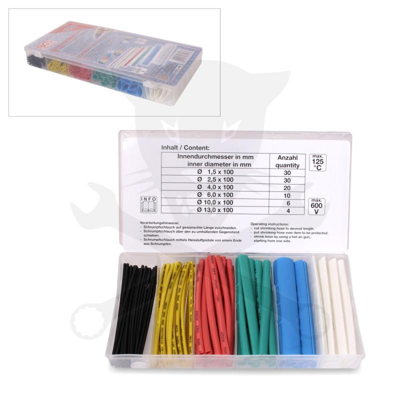 Zsugorcső készlet - színes 100 db