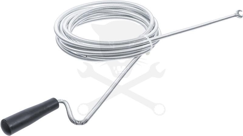 Csőtisztító spirál  5 méter x 10 mm - Fej átmérő: 20 mm - Kraftmann