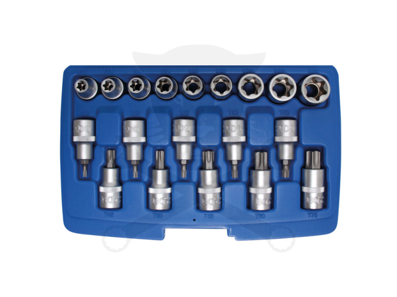 Torx készlet külső/belső E-torx 1/2" 19 db-os BGS