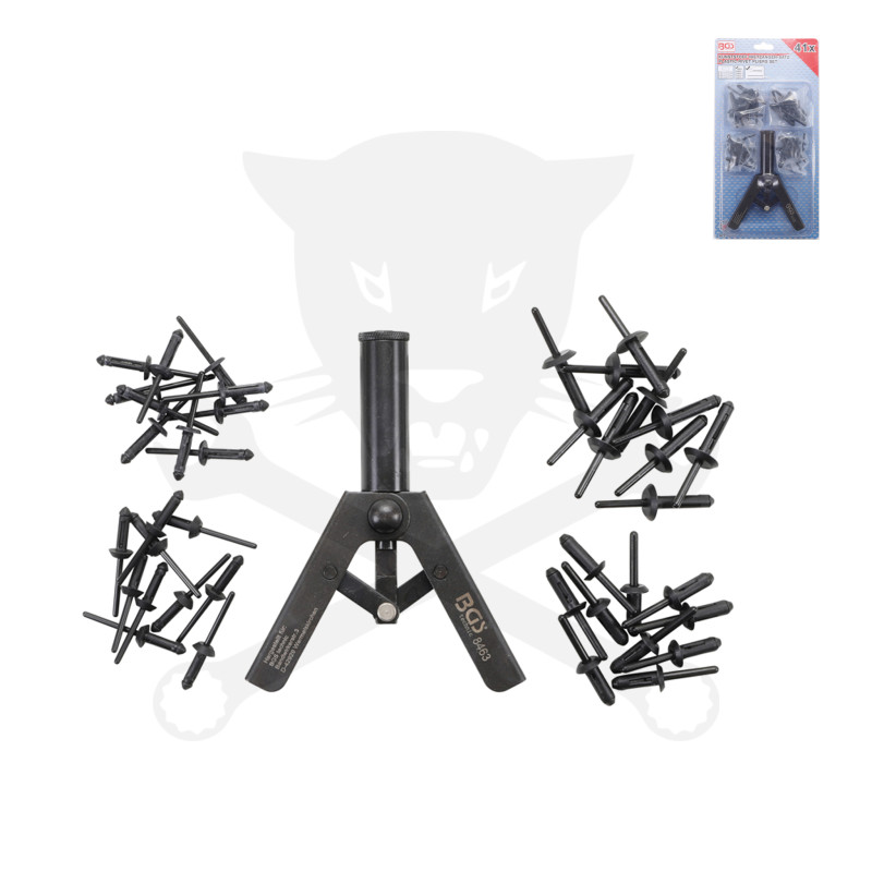 Popszegecshúzó műanyag szegecsekhez - 41 db-os készlet BGS