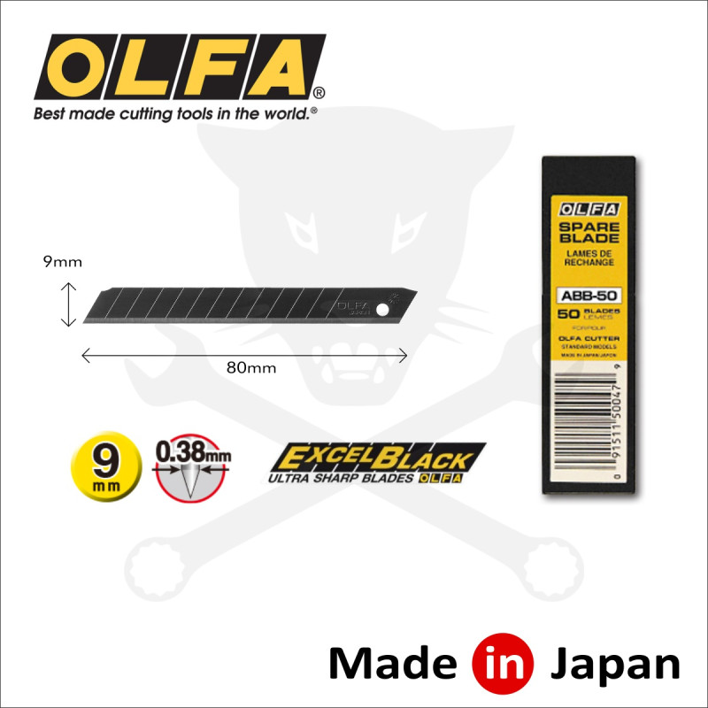 Penge OLFA tördelhető 9 mm 50 db - fekete