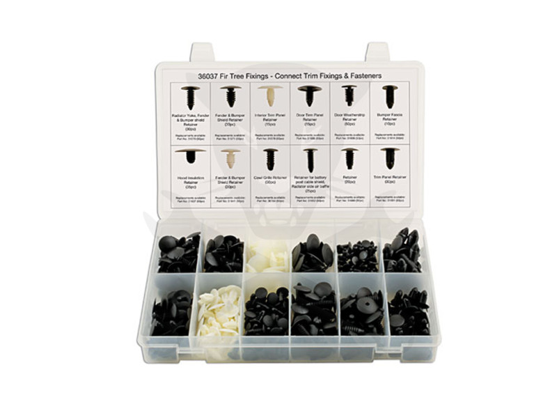 Műanyag patent készlet, válogatott, Ford, GM, VW gépk. -  340 db