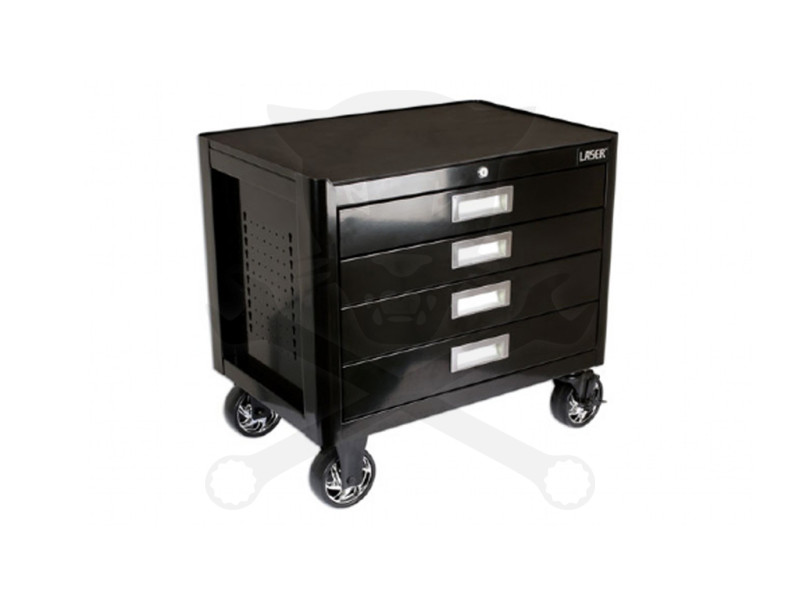 Szerszámos kocsi  4 fiókos gurulós + becsukható húzófogantyú - Laser