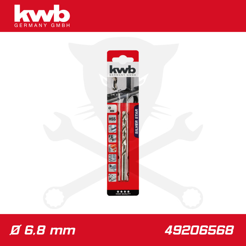 Csigafúró  6,8 mm HSS-G DIN 338 Silver Star, profi - KWB