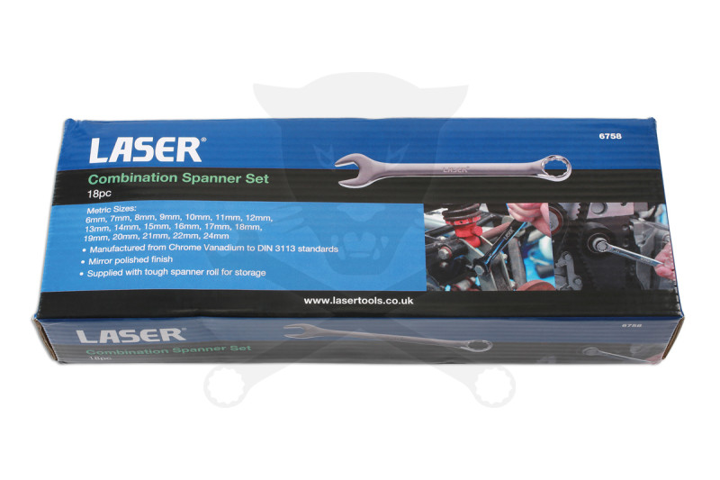 Csillag-villáskulcs készlet 18 db-os 6-24 mm tükrös-polírozott kivitel