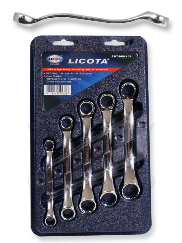 Csillag-csillagkulcs készlet hajlított  5 db-os SPEC. 10-19 mm -Licota