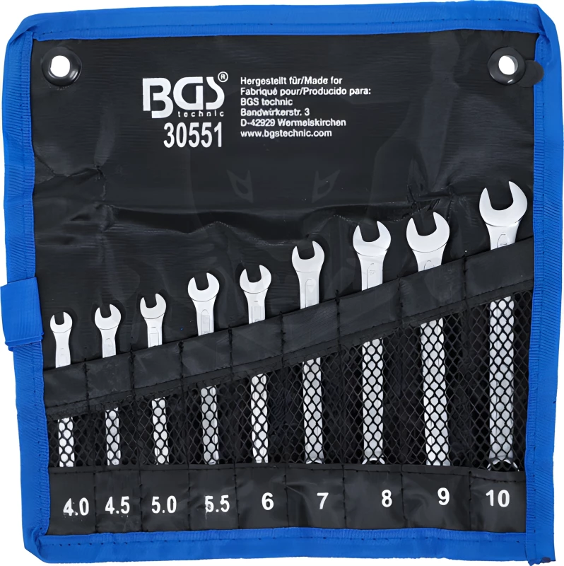 Csillag-villás racsnis készlet  9r. 4-10 mm - BGS