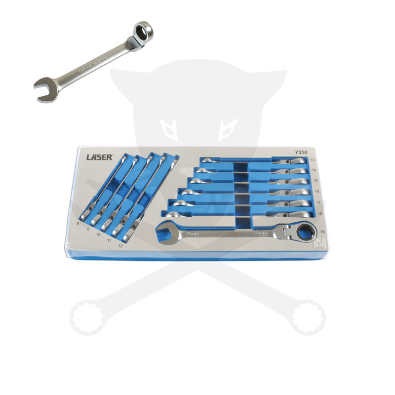 Csillag-villás racsnis-csuklós készlet 8-19 mm 12 részes - AT18 -