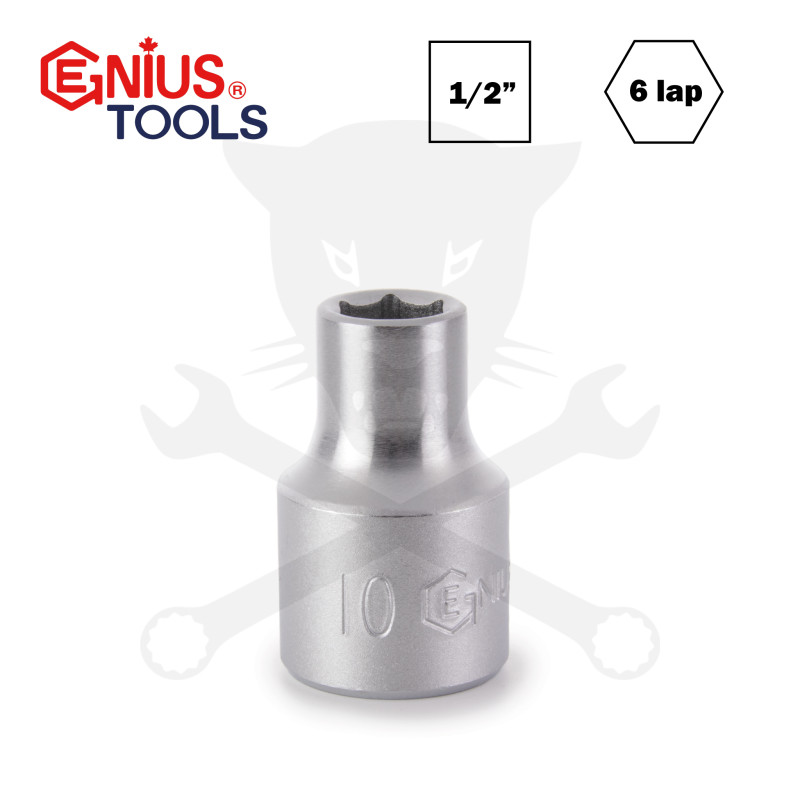 Dugókulcs - crowafej 1/2" 6 lap normál 10 mm Genius