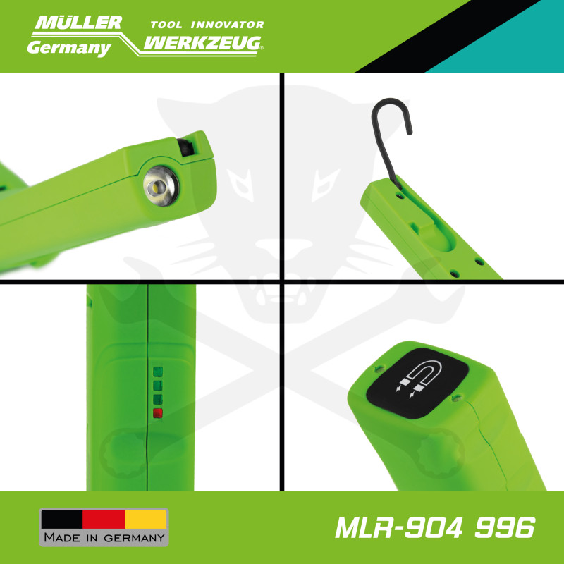 Szerelőlámpa LED 10+1 LED profi, 600 Lumen, akkus+aszt.dokkoló BF22