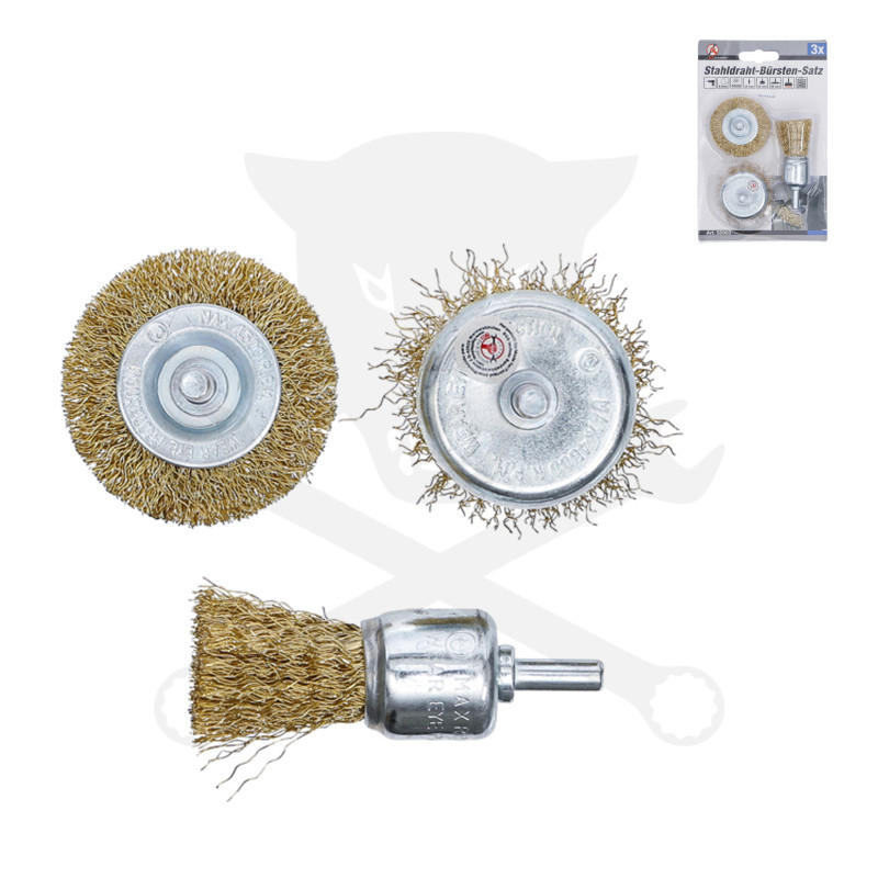 Drótcsiszoló kefe készlet 3 részes 25 - 50 mm - Kraftmann